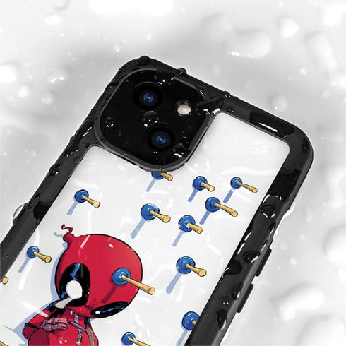 Marvel Deadpool Babypool Playing iPhone 15 Waterproof Case